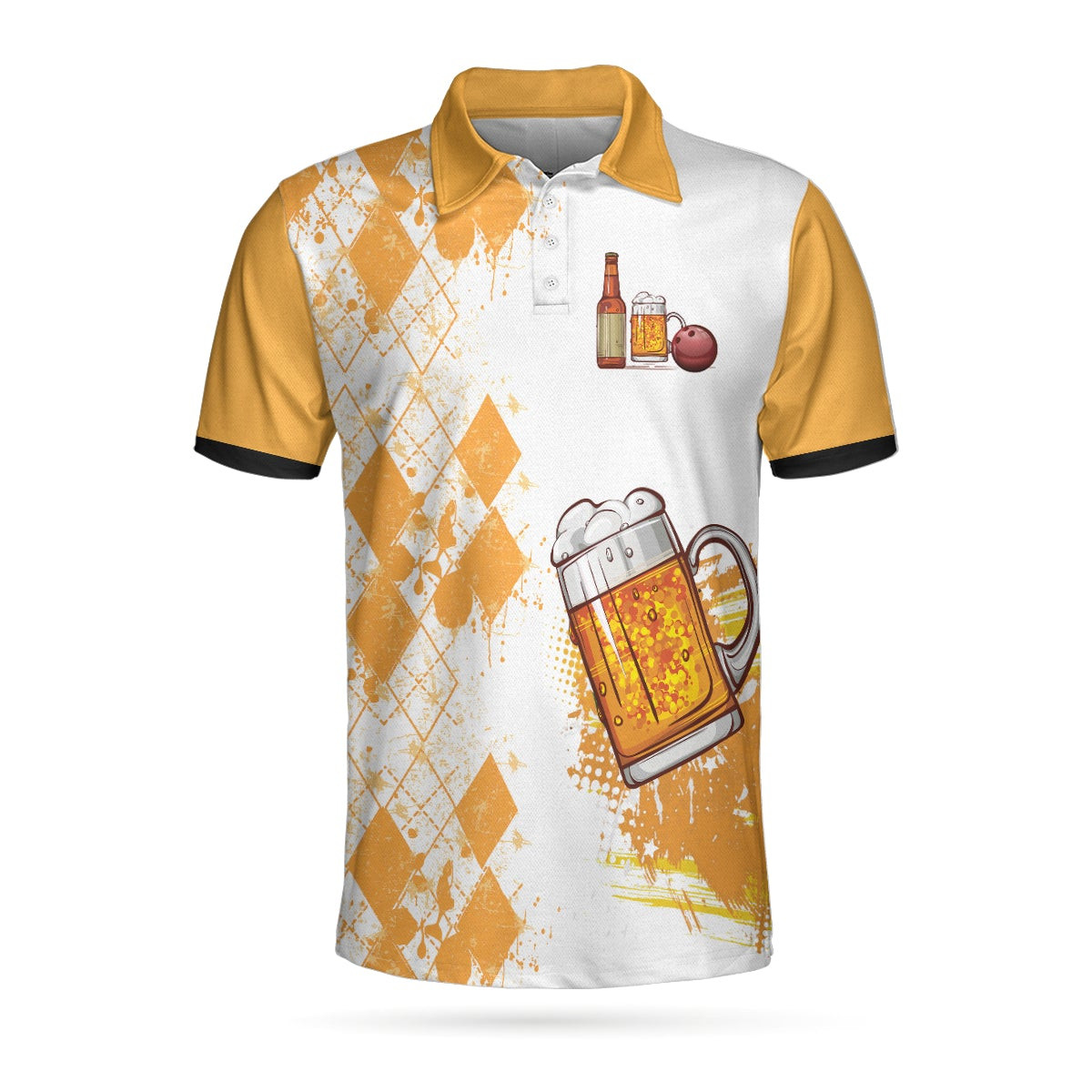 Bowling Solves My Most Problems Drinking Solves The Rest Polo Shirt Argyle Pattern Beer Polo Shirt Bowling Shirt For Men