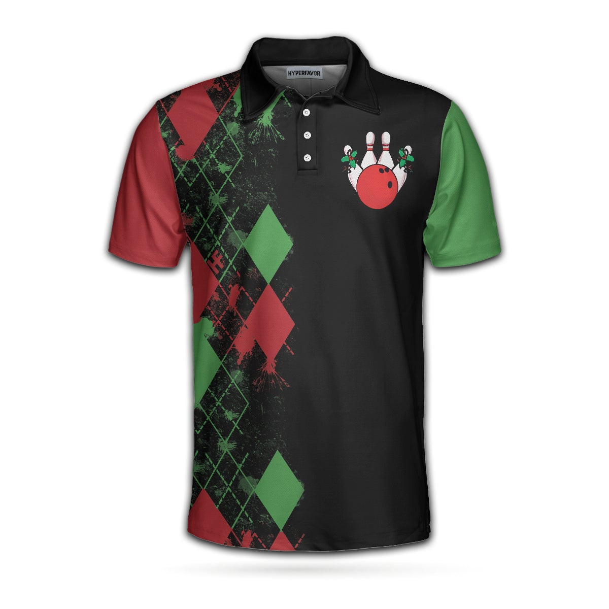 Bowly Night Polo Shirt Christmas Themed Polo Shirt Design Best Christmas Gift Idea For Bowling Lovers