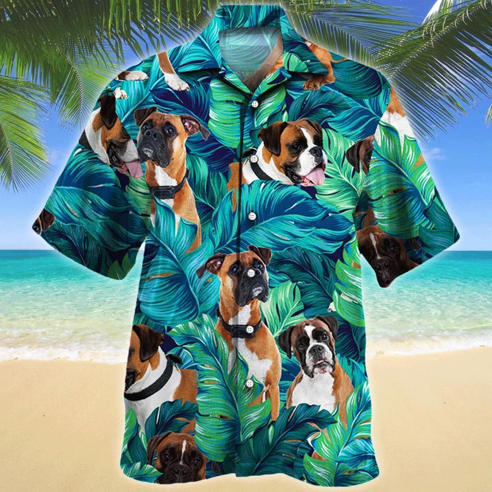 Boxer Dog Lovers Aloha Hawaiian Shirt Colorful Short Sleeve Summer Beach Casual Shirt For Men And Women
