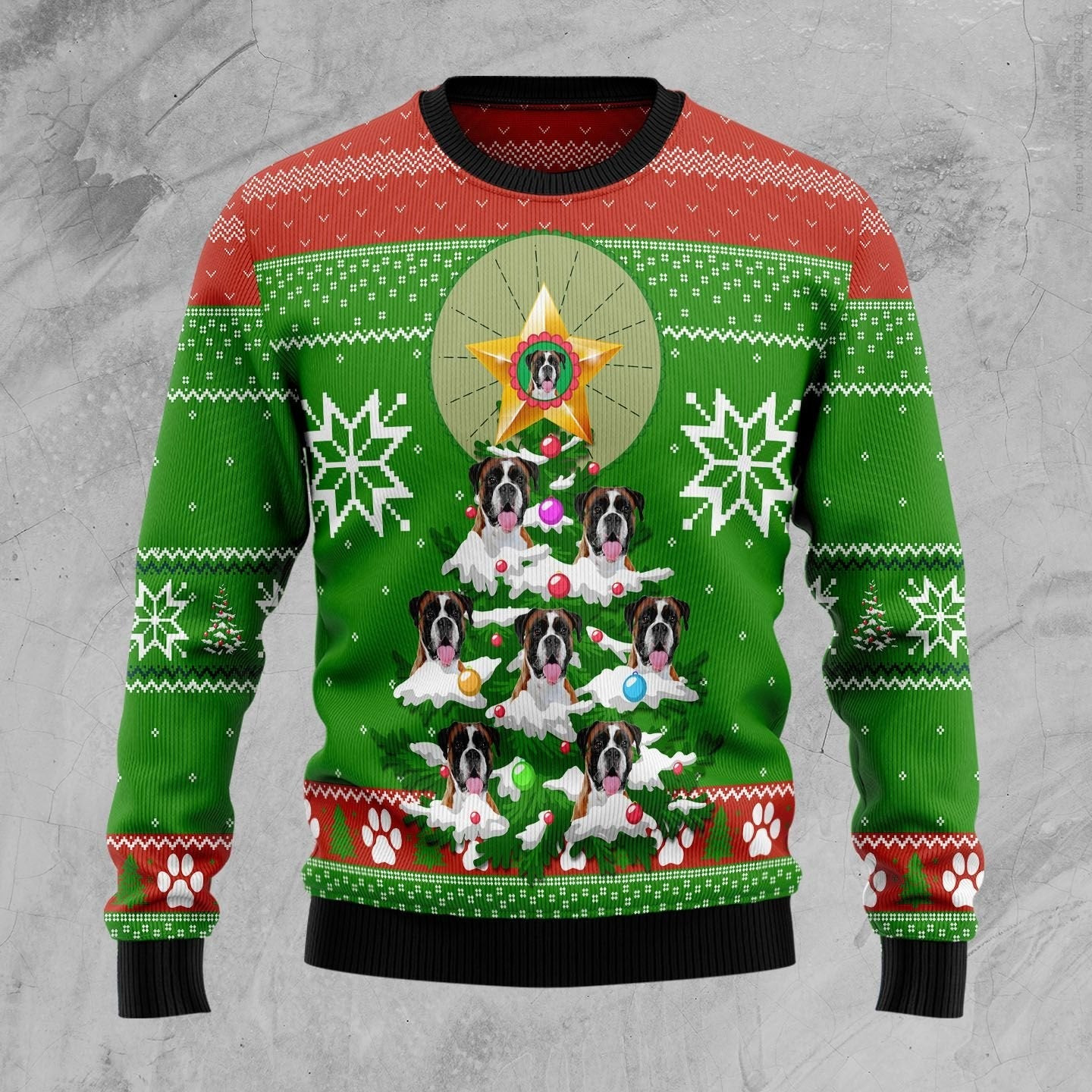 Boxer Pine Ugly Christmas Sweater Ugly Sweater For Men Women