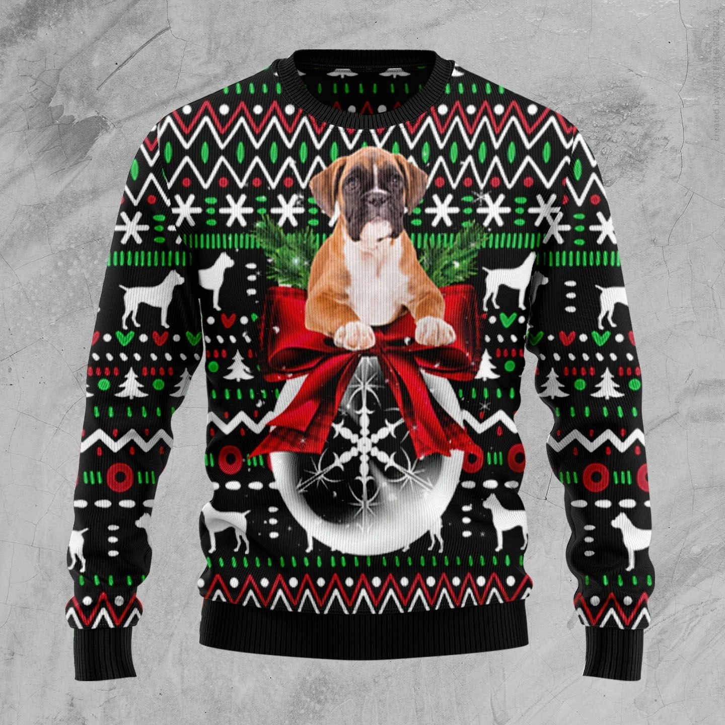 Boxer Xmas Ball Ugly Christmas Sweater Ugly Sweater For Men Women