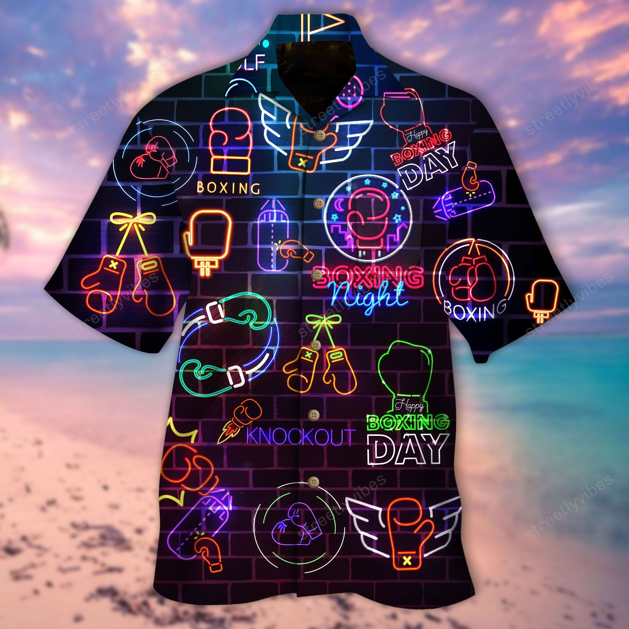 Boxing Neon Hawaiian Shirt Hawaiian Shirt For Men