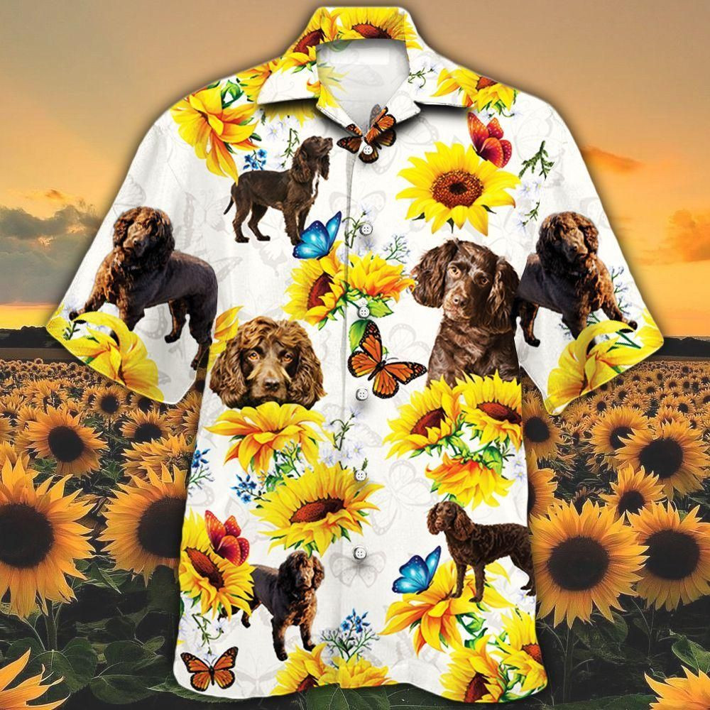 Boykin Spaniel Dog Lovers Sun Flower Aloha Hawaiian Shirt Colorful Short Sleeve Summer Beach Casual Shirt For Men And Women