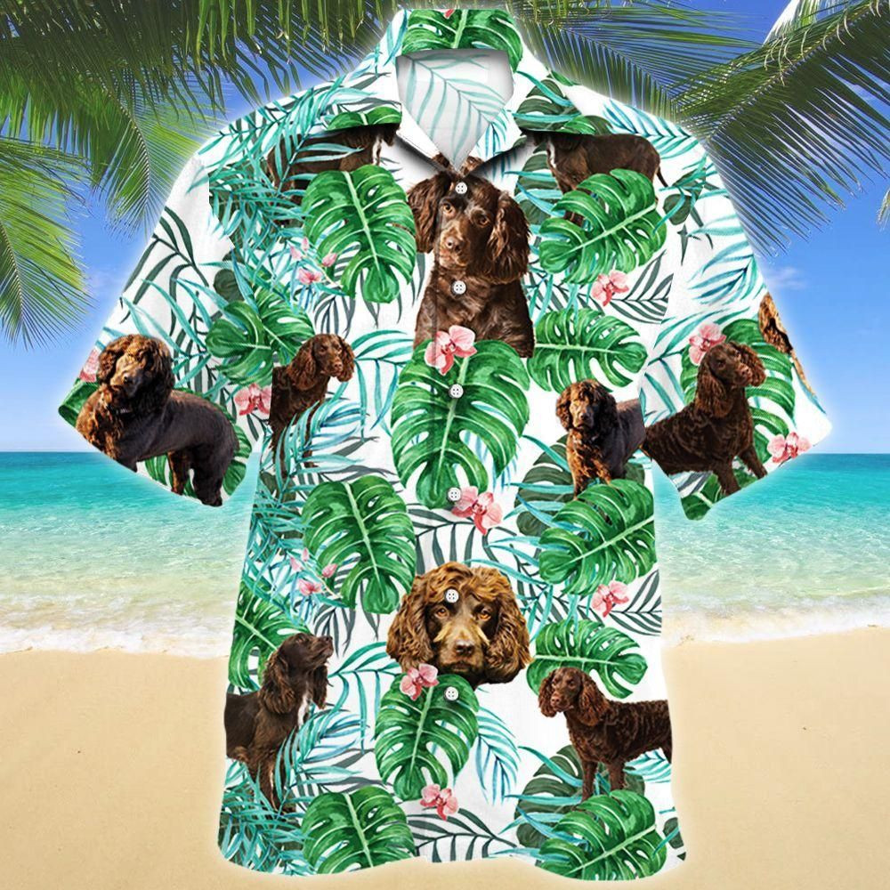 Boykin Spaniel Dog Tropical Plant Aloha Hawaiian Shirt Colorful Short Sleeve Summer Beach Casual Shirt For Men And Women