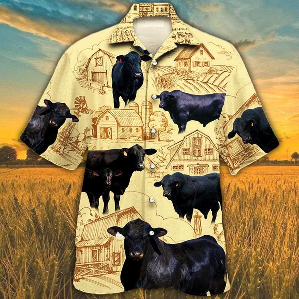 Brangus Cattle Lovers Farm Aloha Hawaiian Shirt Colorful Short Sleeve Summer Beach Casual Shirt For Men And Women