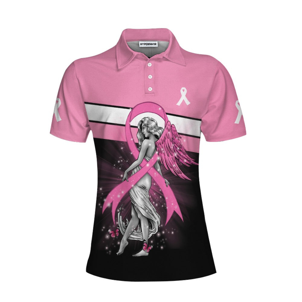 Breast Cancer Angel Breast Cancer Awareness Short Sleeve Women Polo Shirt