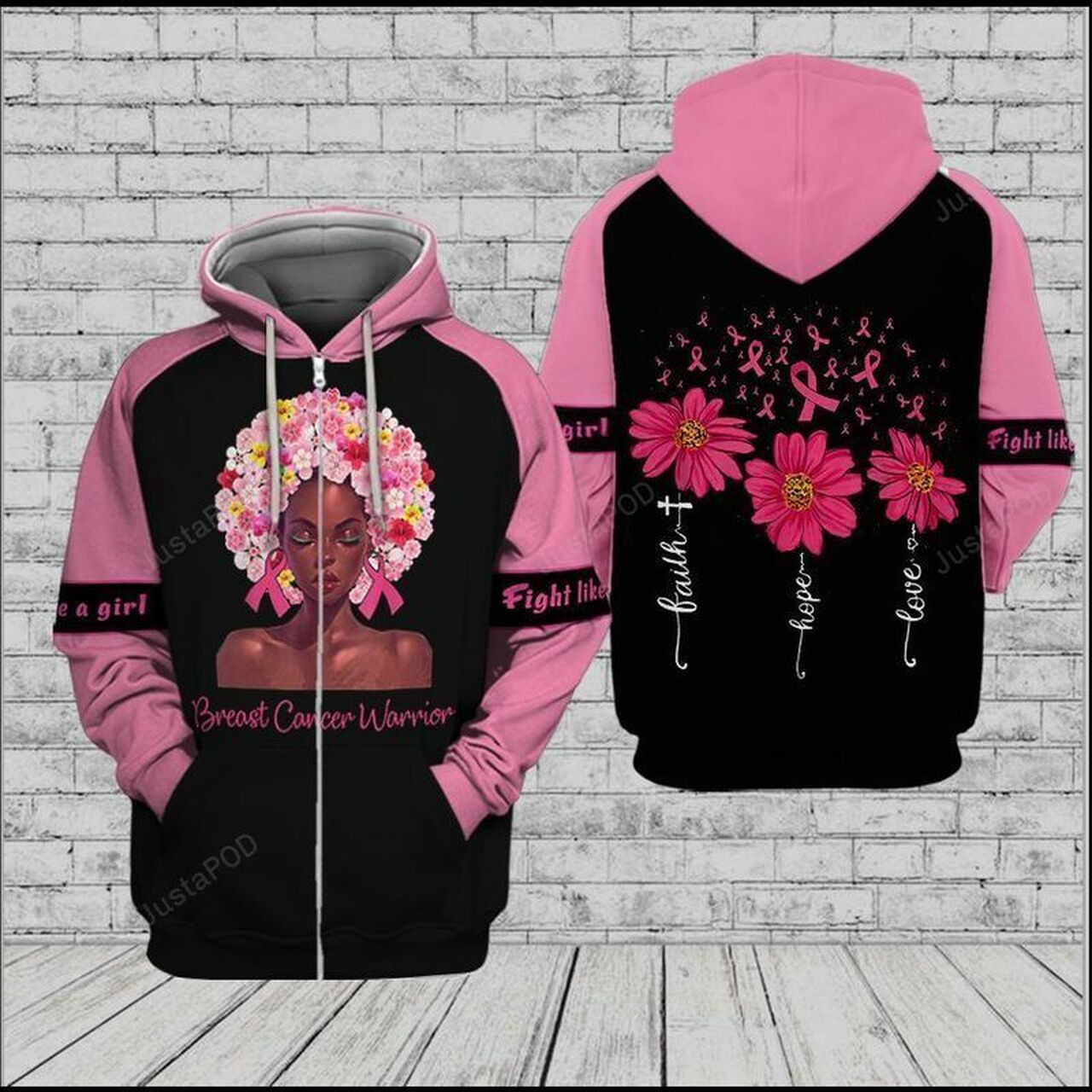 Breast Cancer Awareness Faith Hope Love Black Queen Juneteenth Freedom Day 3d All Over Print Hoodie, Zip-up Hoodie