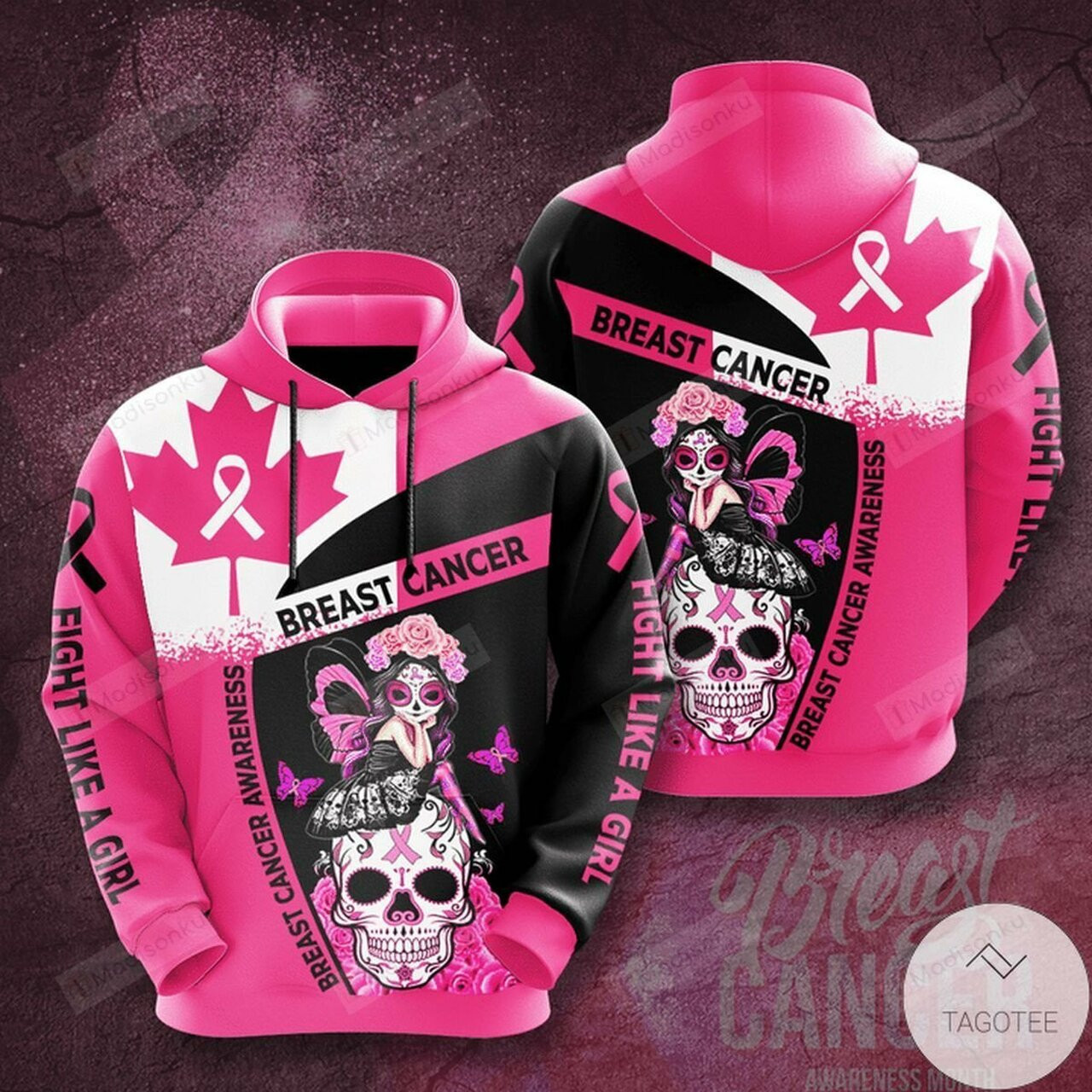 Breast Cancer Awareness Flag Canada 3d All Over Print Hoodie