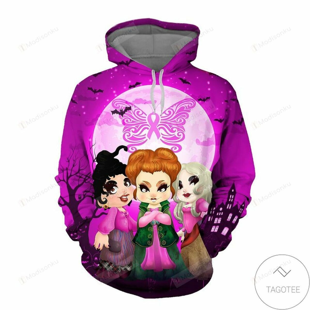 Breast Cancer Awareness Halloween Theme 3d All Over Print Hoodie