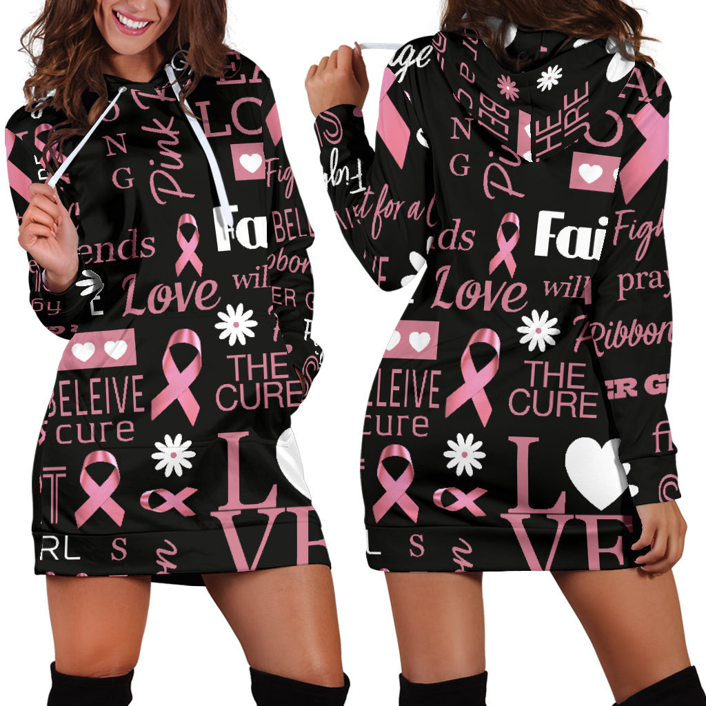Breast Cancer Awareness Hoodie Dress 3d All Over Print For Women Hoodie