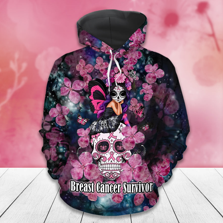 Breast Cancer Awareness Month I Wear Pink Survivor Breast Pain Fight Like A Girl Hoodie