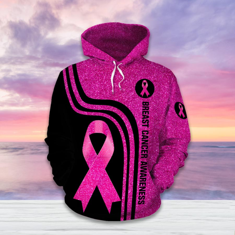 Breast Cancer Awareness Month I Wear Pink Survivor Breast Pain Fight Like A Girl Hoodie