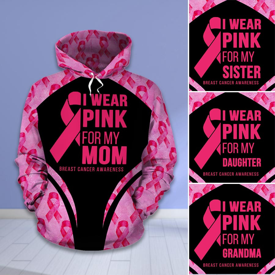Breast Cancer Awareness Month I Wear Pink Survivor Breast Pain Fight Like A Girl Hoodie