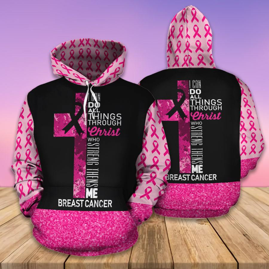 Breast Cancer Awareness Month I Wear Pink Survivor Breast Pain Fight Like A Girl Hoodie