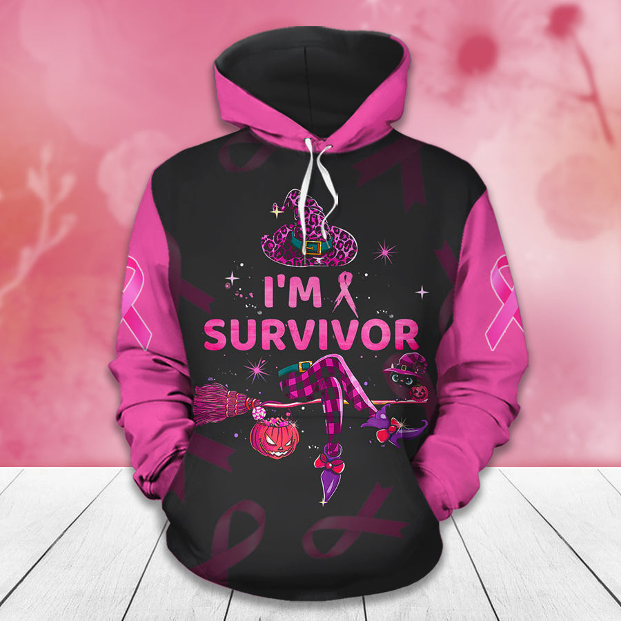 Breast Cancer Awareness Month I Wear Pink Survivor Breast Pain Fight Like A Girl Hoodie