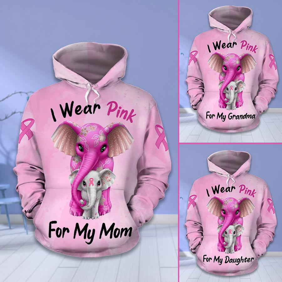 Breast Cancer Awareness Month I Wear Pink Survivor Breast Pain Fight Like A Girl Hoodie