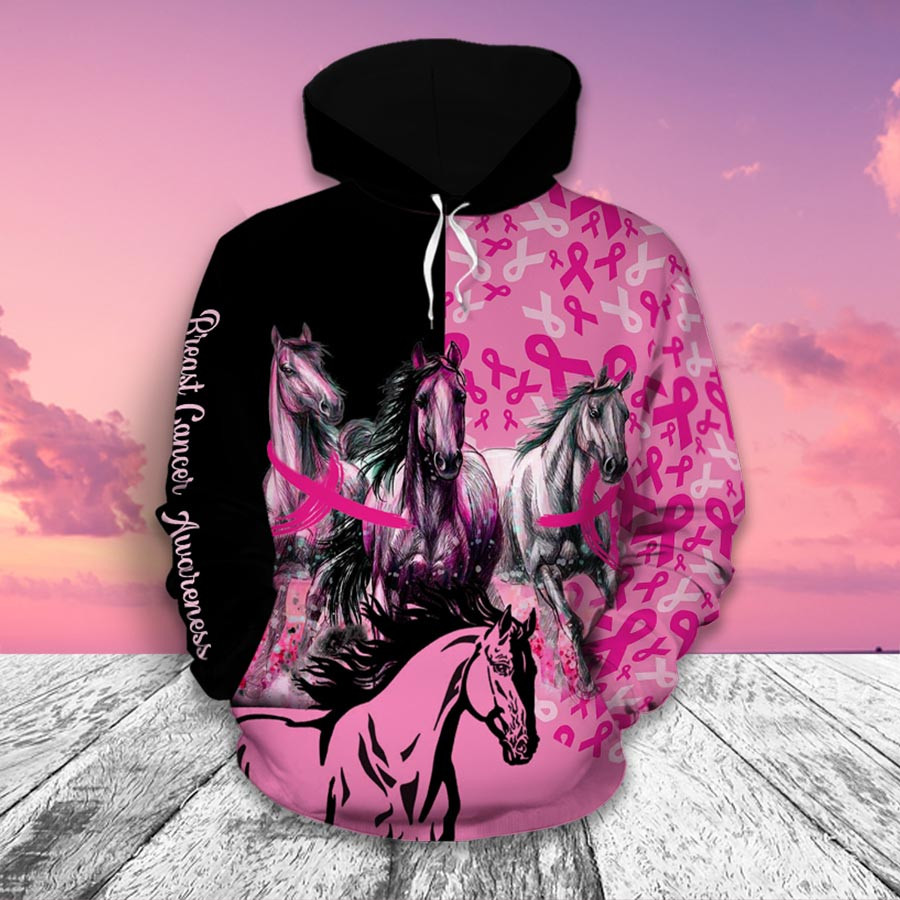 Breast Cancer Awareness Month I Wear Pink Survivor Breast Pain Fight Like A Girl Hoodie