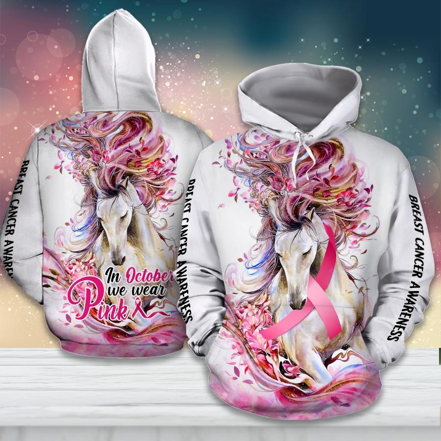 Breast Cancer Awareness Month I Wear Pink Survivor Breast Pain Fight Like A Girl Hoodie