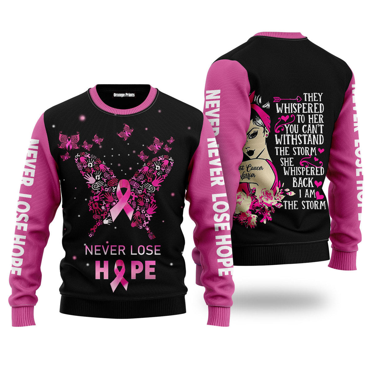 Breast Cancer Warrior Ugly Christmas Sweater Ugly Sweater For Men Women