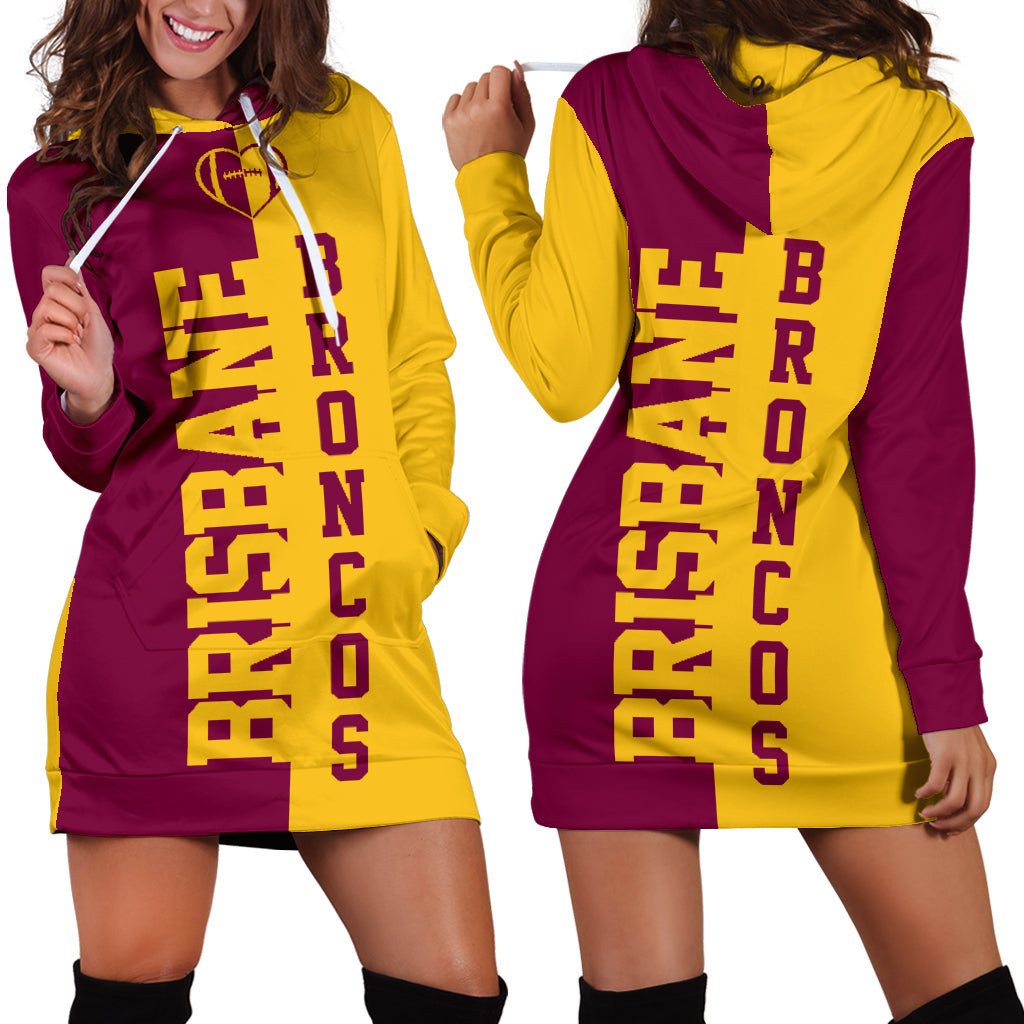 Brisbane Rugby Hoodie Dress 3d All Over Print For Women Hoodie