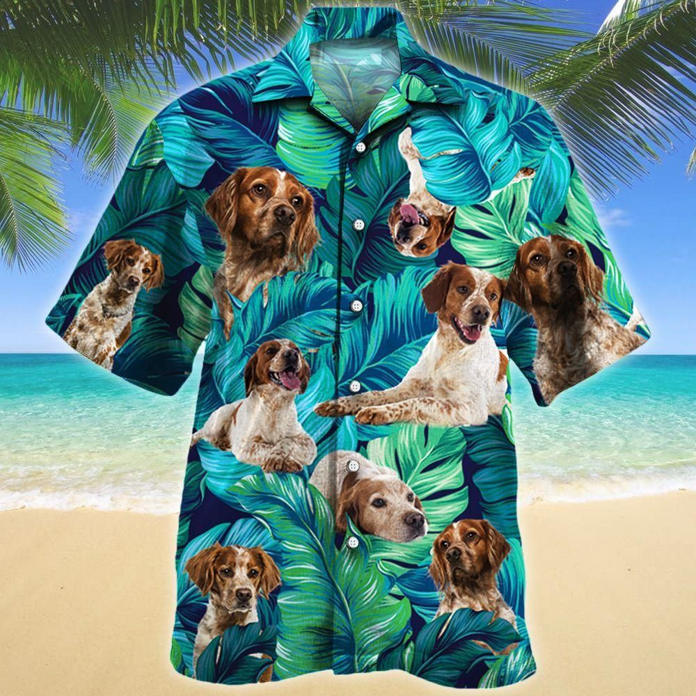 Brittany Dog Lovers Aloha Hawaiian Shirt Colorful Short Sleeve Summer Beach Casual Shirt For Men And Women