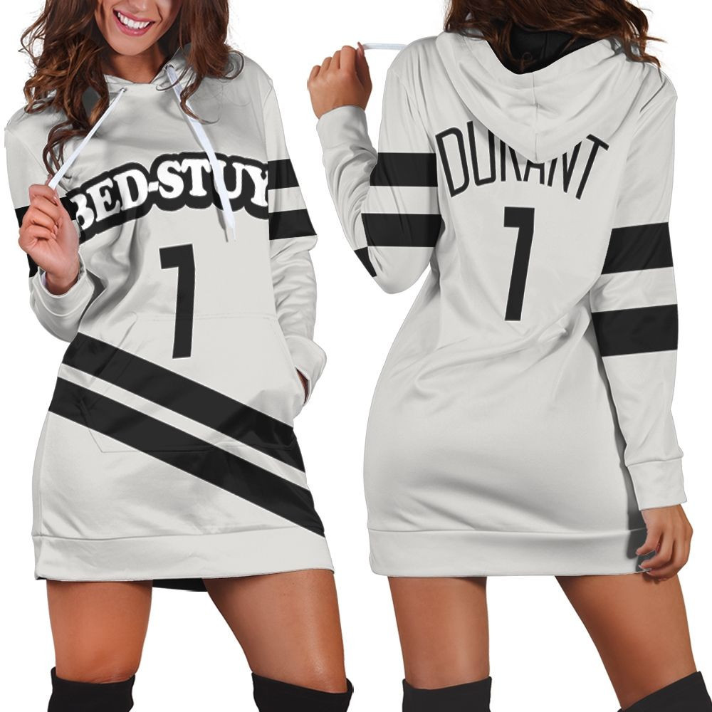 Brooklyn Nets Kevin Durant 7 2020 City Edition White Jersey Hoodie Dress Sweater Dress Sweatshirt Dress