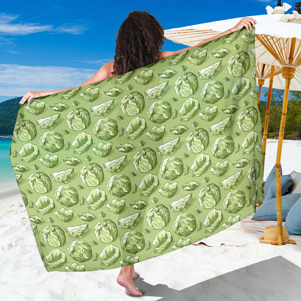 Brussels Sprouts Pattern Print Sarong Cover Up Brussels Sprouts Pareo Wrap Skirt Dress