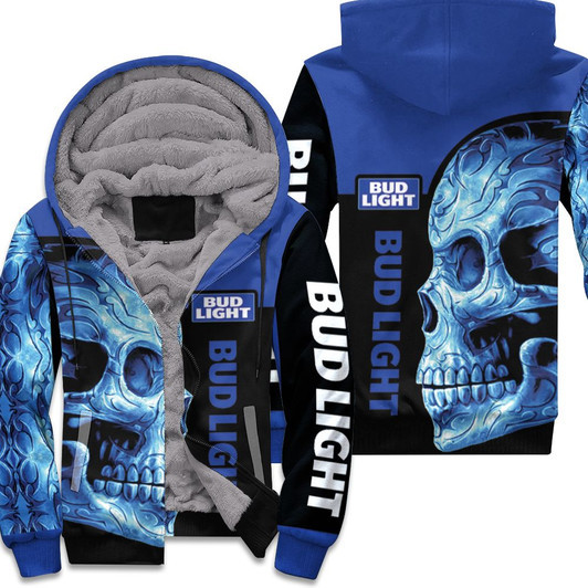 Bud Light Skull 3D Fleece Hoodie