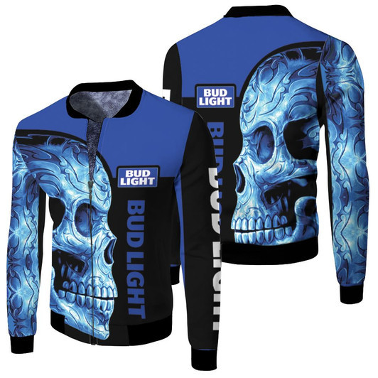 Bud Light Skull Fleece Bomber Jacket