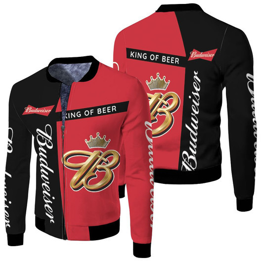 Budweiser King Of Beer For Fan Fleece Bomber Jacket