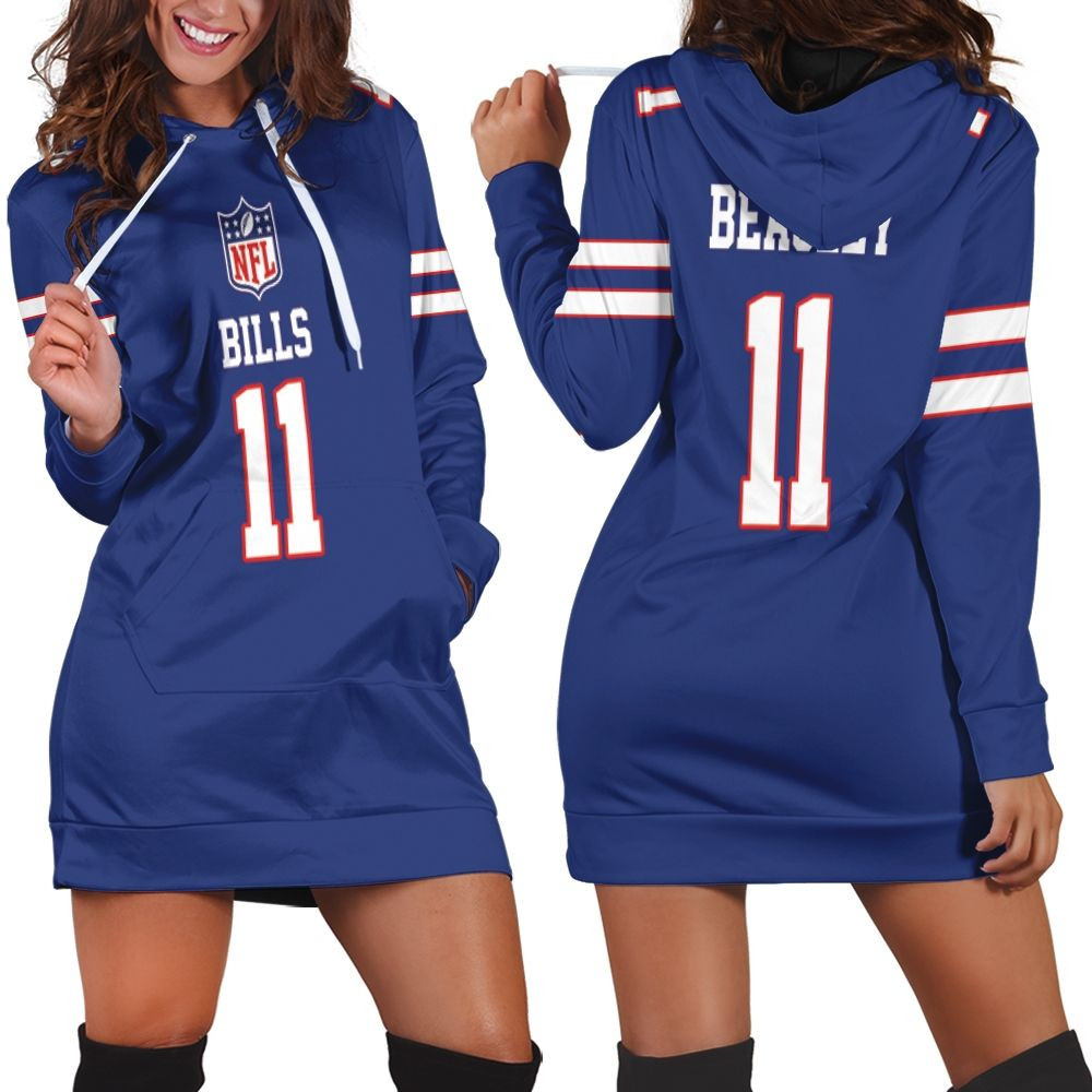 Buffalo Bill Cole Beasley 11 Nfl Blue Jersey Inspired Style Hoodie Dress Sweater Dress Sweatshirt Dress