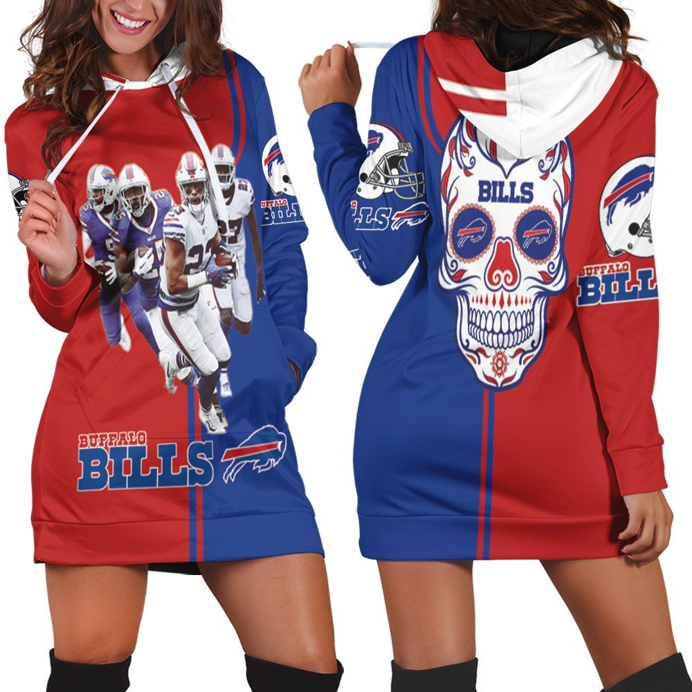 Buffalo Bills 2020 Afc East Division Champions Poco Loco Skull Hoodie Dress Sweater Dress Sweatshirt Dress