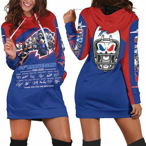 Buffalo Bills 2020 Afc East Division Champs 60th Anniversary Legend With Sign Hoodie Dress Sweater Dress Sweatshirt Dress