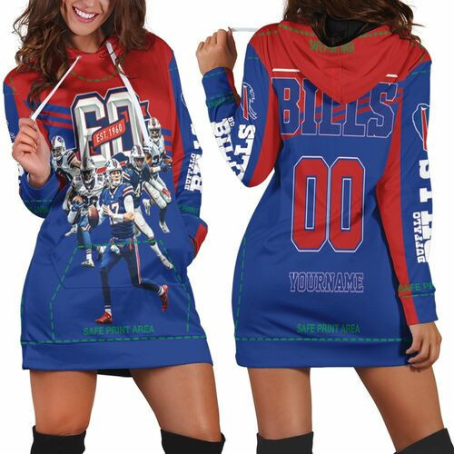Buffalo Bills 60th Anniversary 2020 Afc East Division Champs Personalized Hoodie Dress Sweater Dress Sweatshirt Dress