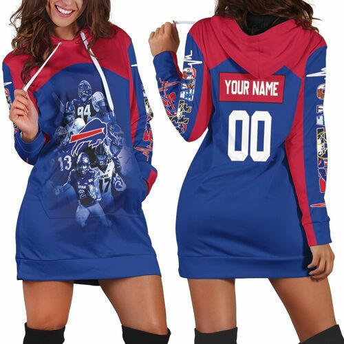 Buffalo Bills 60th Anniversary Great Players Personalized Hoodie Dress Sweater Dress Sweatshirt Dress