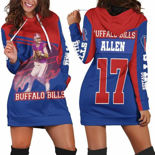 Buffalo Bills Afc East Division Champions Josh Allen 17 Art Hoodie Dress Sweater Dress Sweatshirt Dress
