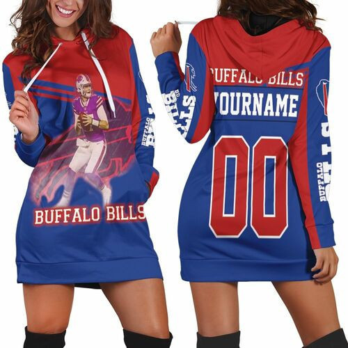 Buffalo Bills Afc East Division Champions Josh Allen 17 Personalized Hoodie Dress Sweater Dress Sweatshirt Dress