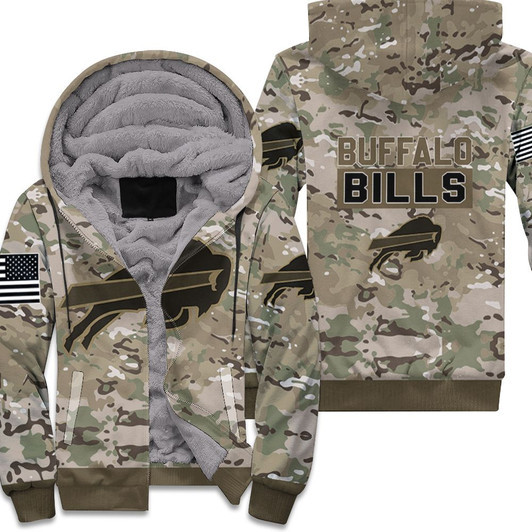 Buffalo Bills Camo Pattern 3D Fleece Hoodie