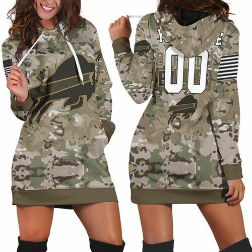 Buffalo Bills Camo Pattern 3d Hoodie Dress Sweater Dress Sweatshirt Dress