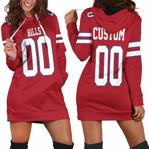 Buffalo Bills Color Rush Limited Personalized Jersey Inspired Style Hoodie Dress Sweater Dress Sweatshirt Dress