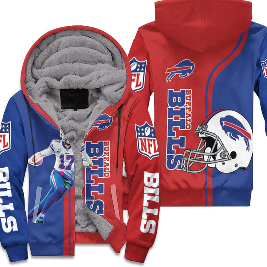 Buffalo Bills Josh Allen 17 Player Buffalo Bills 2020 Nfl Season Fleece Hoodie