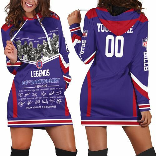 Buffalo Bills Legends Sign 60th Anniversary Afc West Champions Snoopy Fan Personalized Hoodie Dress Sweater Dress Sweatshirt Dress