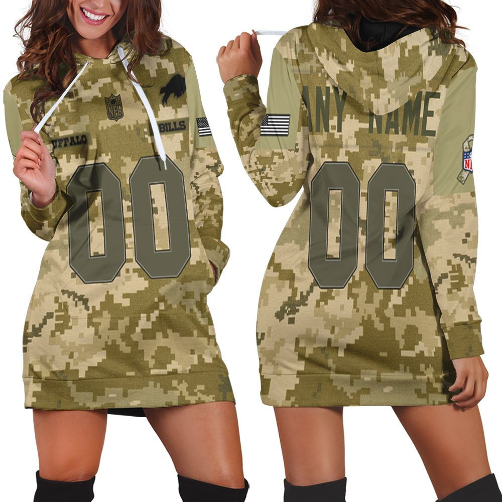 Buffalo Bills Nfl American Football Team Logo Camouflage 3d Hoodie Dress Sweater Dress Sweatshirt Dress