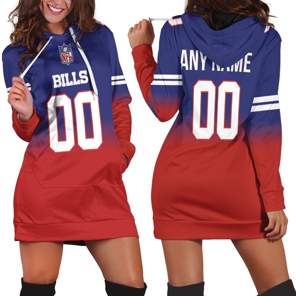 Buffalo Bills Nfl American Football Team Royal Color Crash 3d Hoodie Dress Sweater Dress Sweatshirt Dress