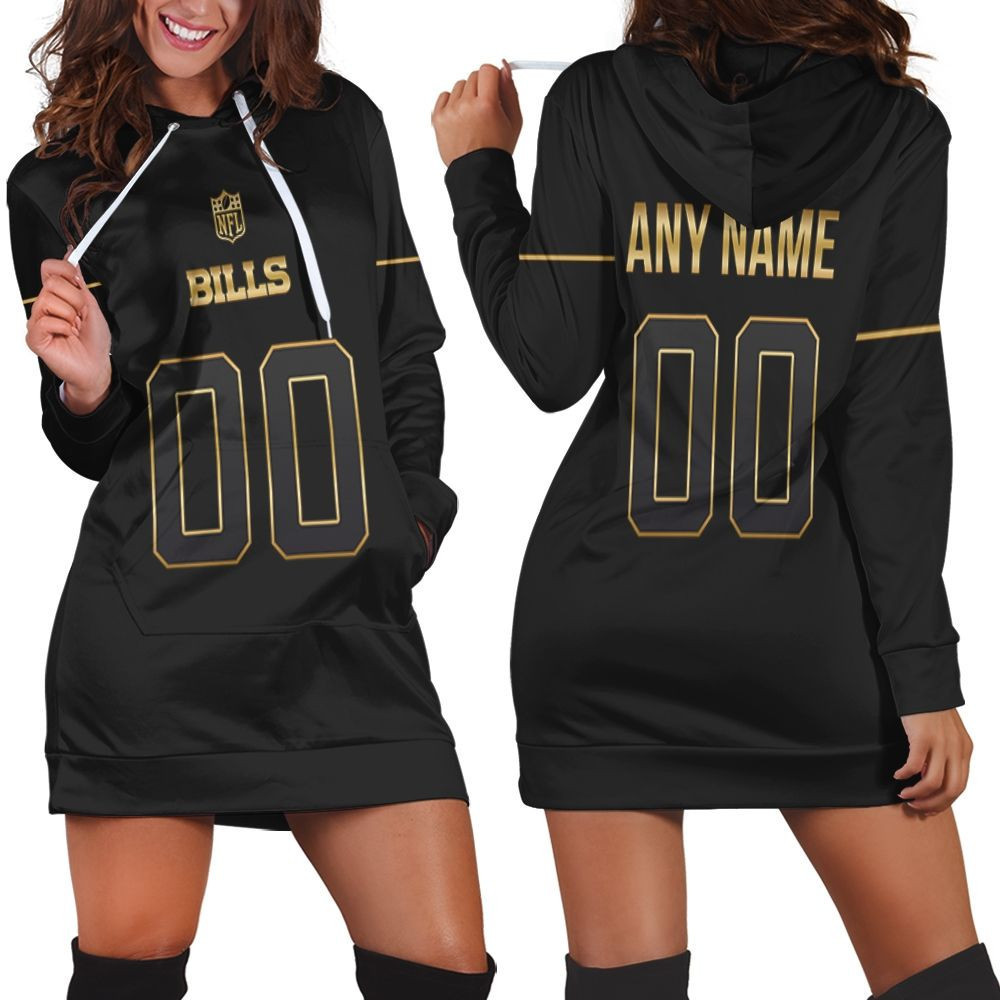 Buffalo Bills Nfl Black Golden Edition Vapor Limited Jersey Style Custom Gift For Bills Fans Hoodie Dress Sweater Dress Sweatshirt Dress