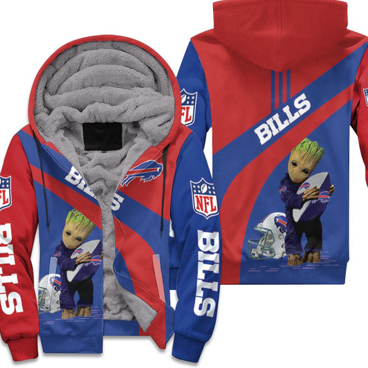 Buffalo Bills Nfl Groot Hugs Buffalo Bills Ball 2020 Nfl Season Fleece Hoodie