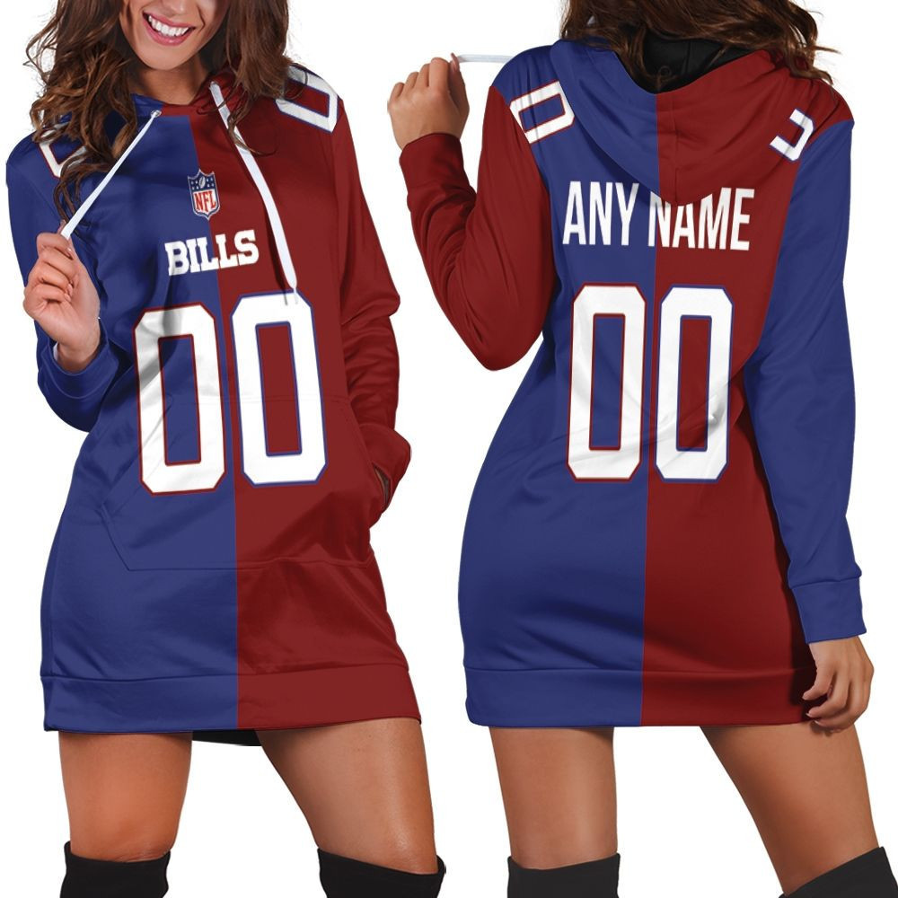 Buffalo Bills Nfl Vapor Limited Royal Red Two Tone Jersey Style Custom Gift For Bills Fans Hoodie Dress Sweater Dress Sweatshirt Dress