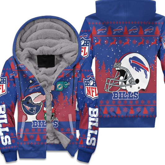 Buffalo Bills Santa Toilet Christmas Afc East Champions Fleece Hoodie