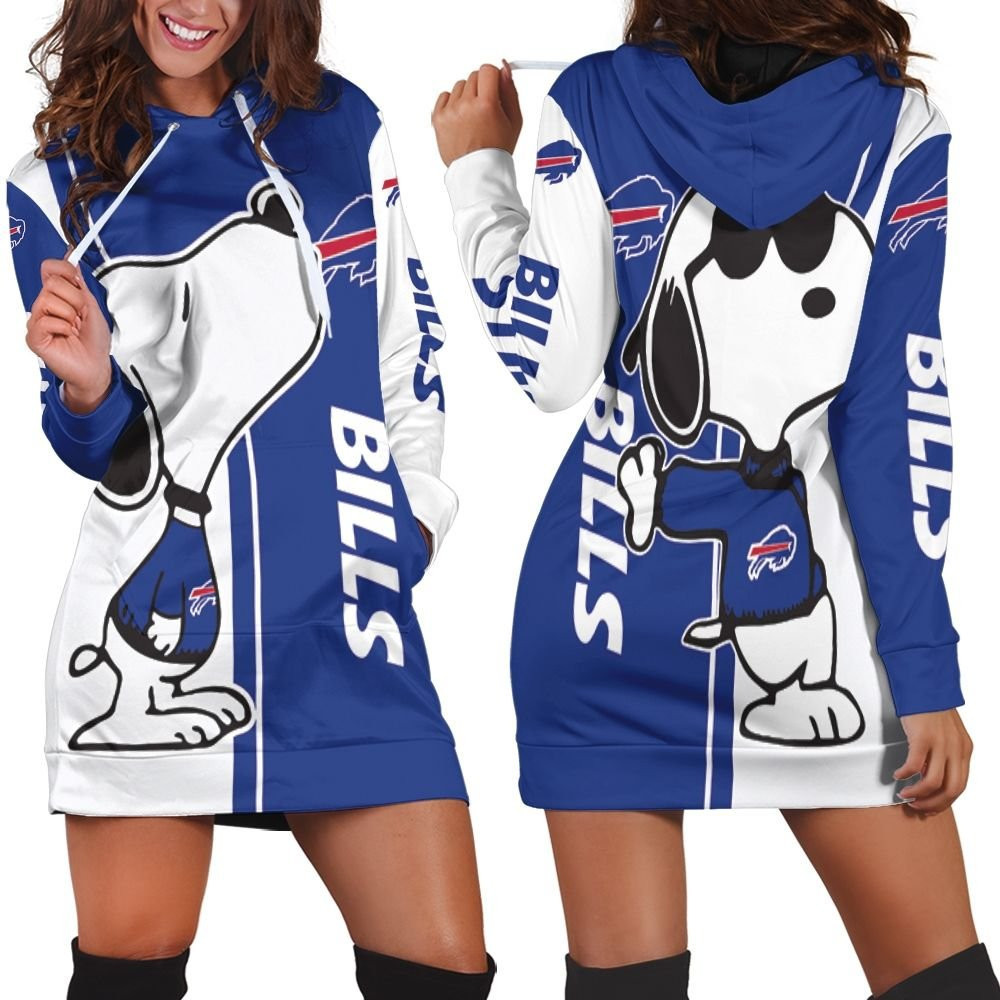 Buffalo Bills Snoopy Lover 3d Hoodie Dress Sweater Dress Sweatshirt Dress