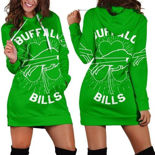 Buffalo Bills St Patricks Day Hoodie Dress Sweater Dress Sweatshirt Dress 3d All Over Print For Women Hoodie